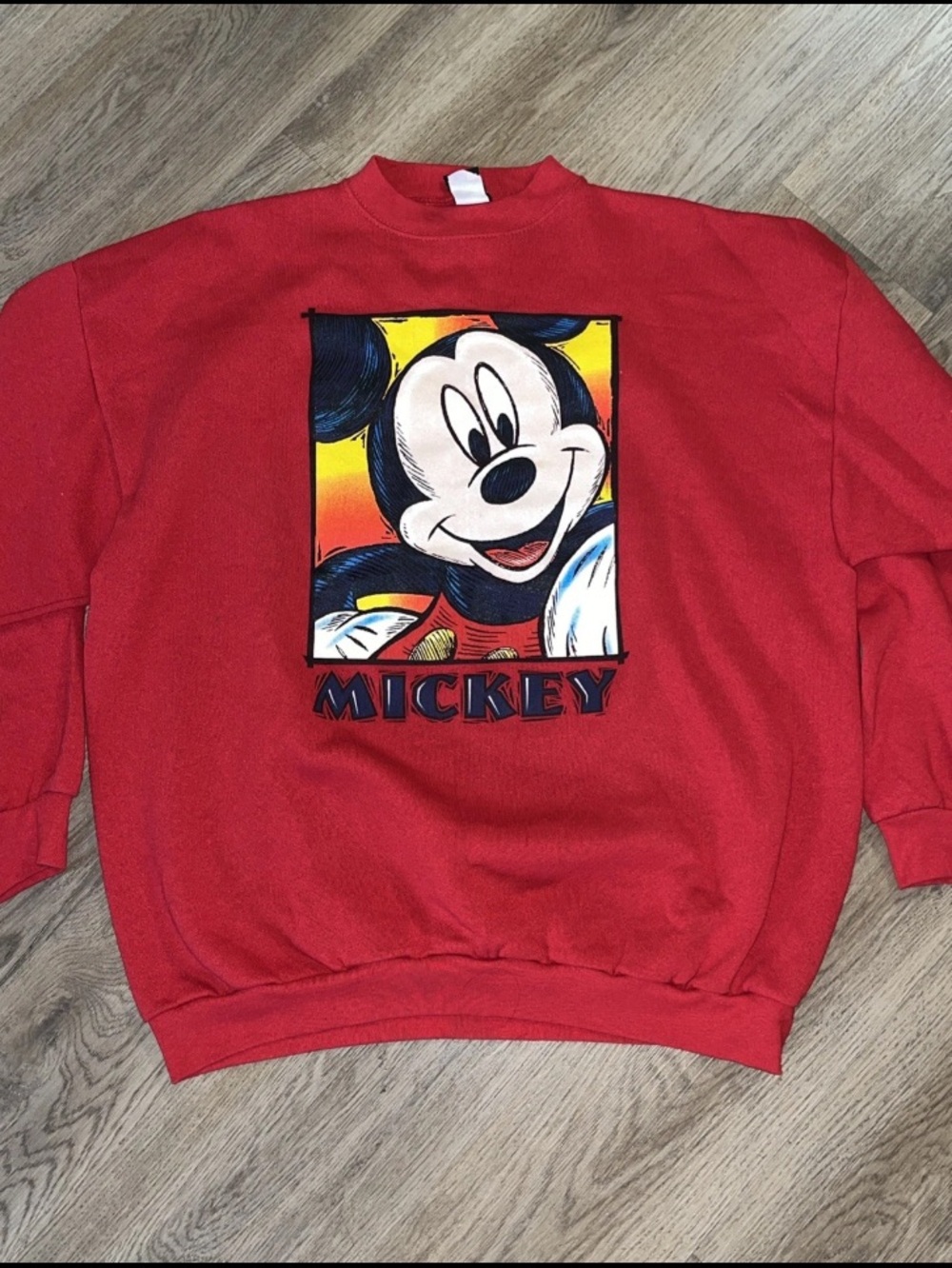 Disney Mickey unlimited Graphic Red Crewneck Sweatshirt
